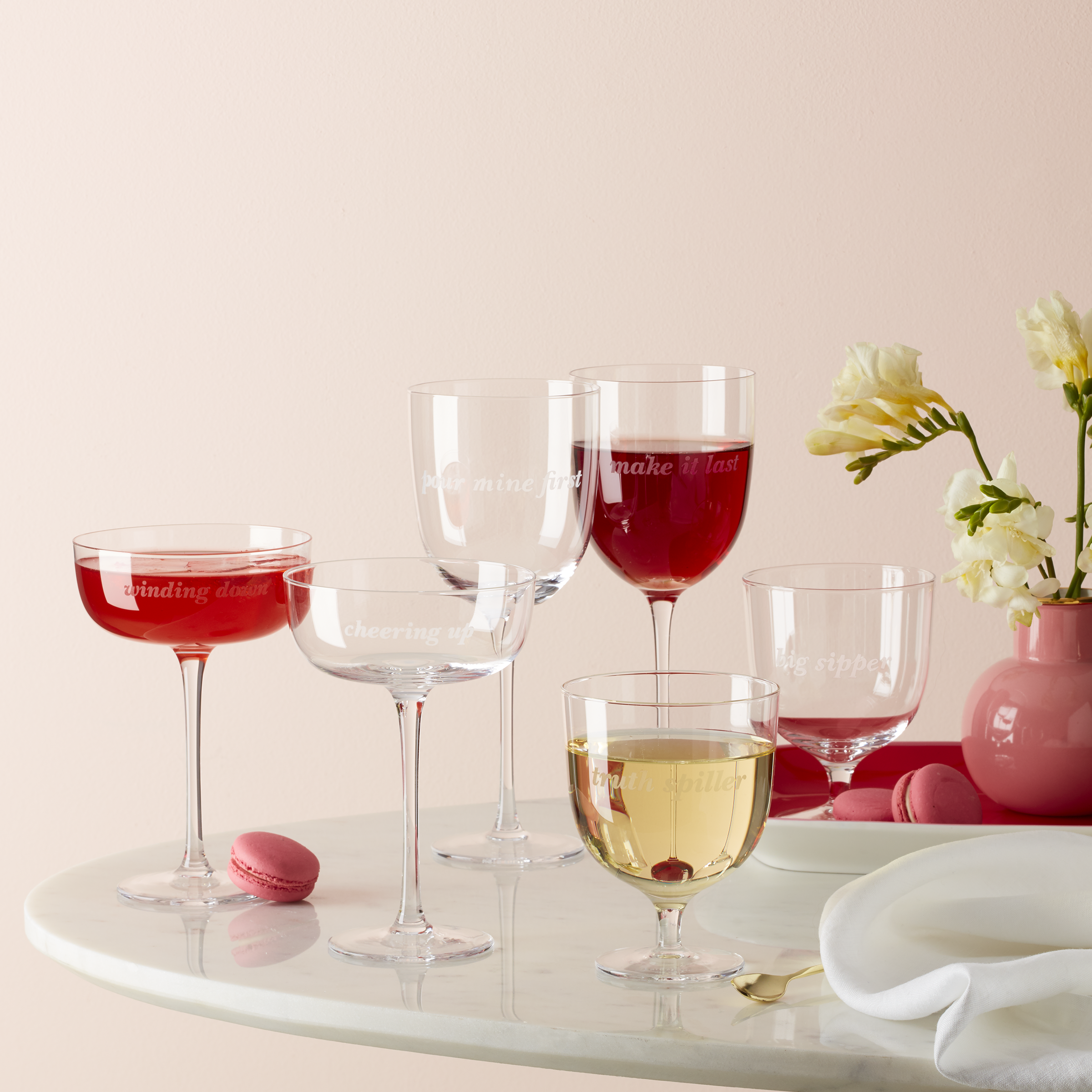 Alternative view of Pour Mine & Make It Last Wine Glasses   Set Of 2