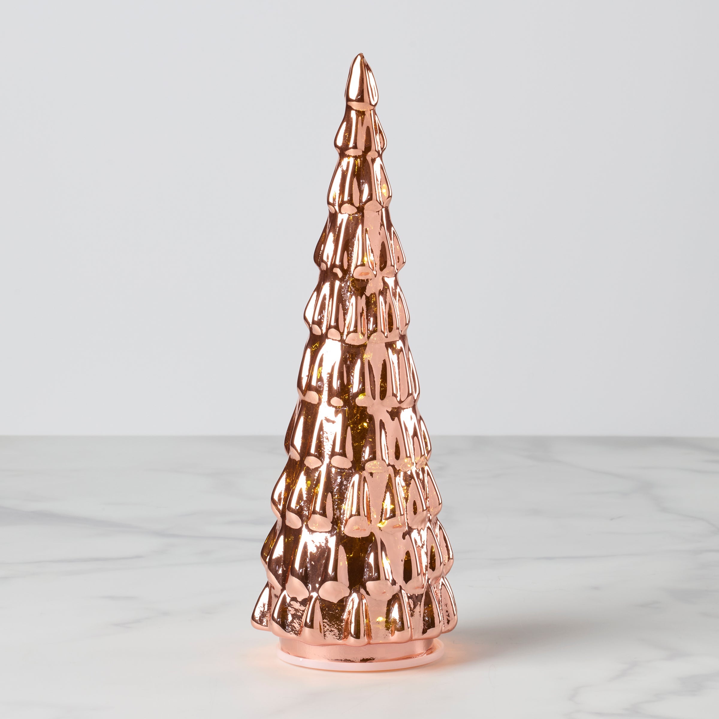 Alternative view of Led Lit Amber Glass Holiday Tree