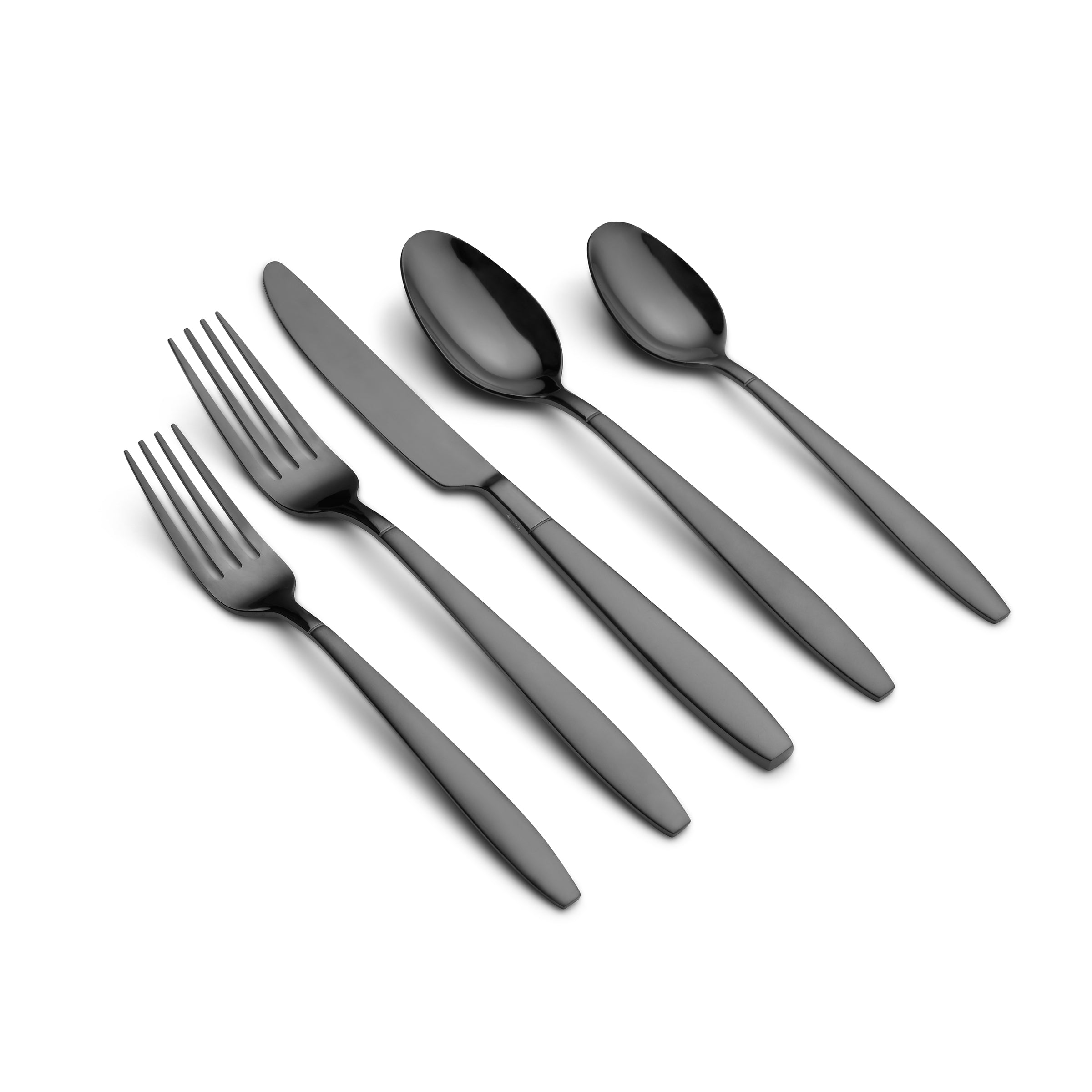 Mathison Black Sand Mirror 45 Piece Flatware Set