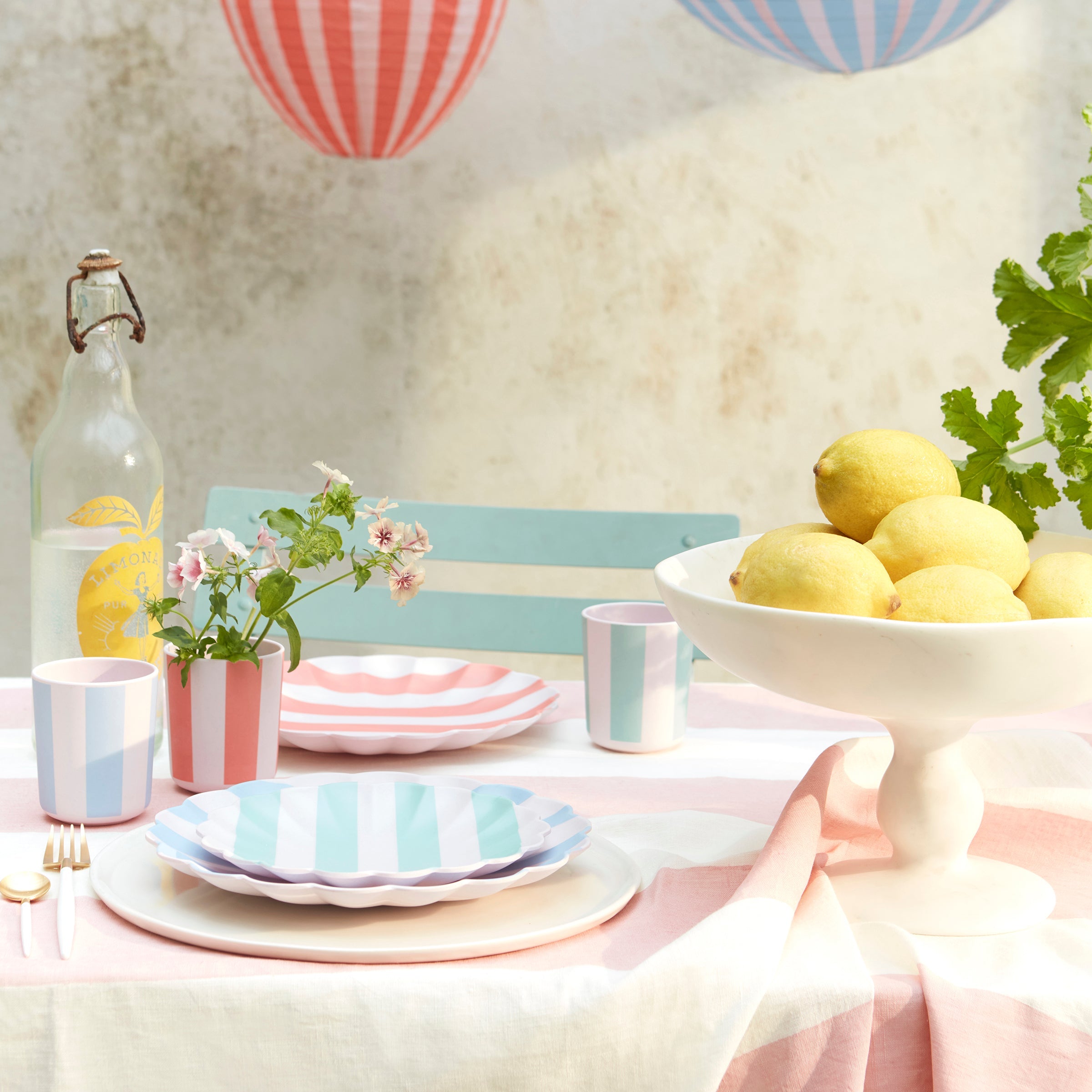 Stripy Reusable Bamboo Small Plates, Set of 6 - Image 6