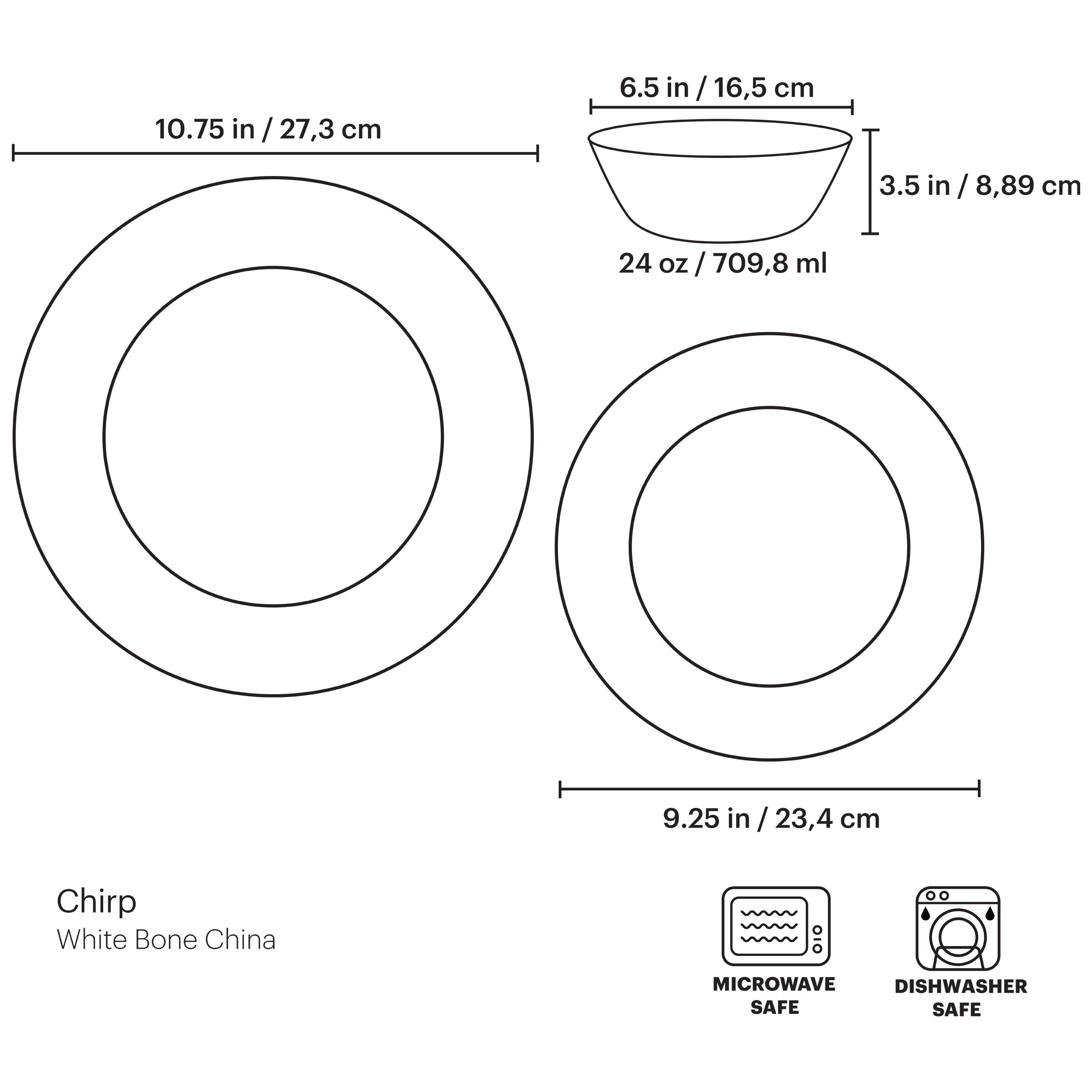 Alternative view of Chirp 12 Piece Dinnerware Set