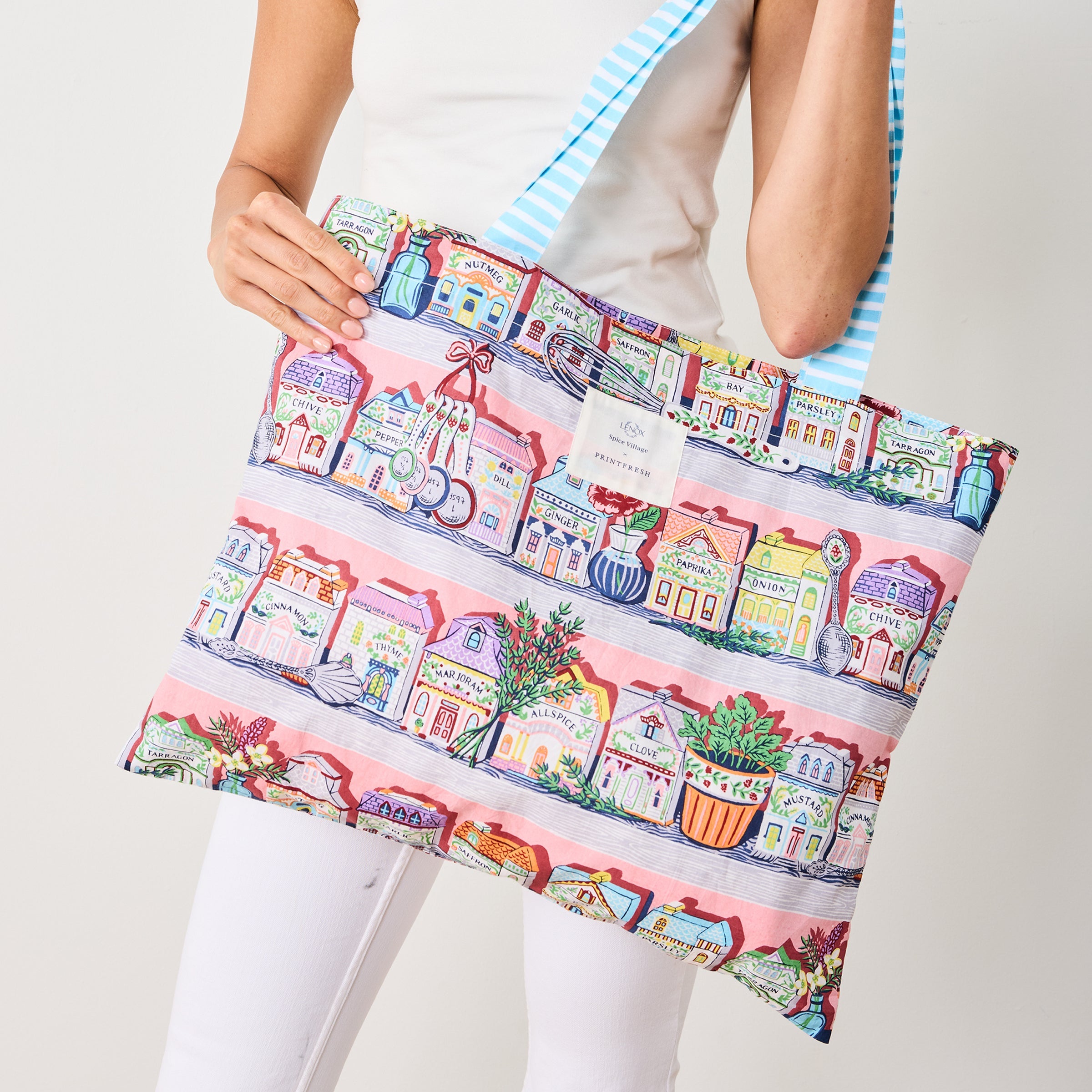 Lenox Spice Village x Printfresh On the Go Tote Pink Kitchen - Image 2