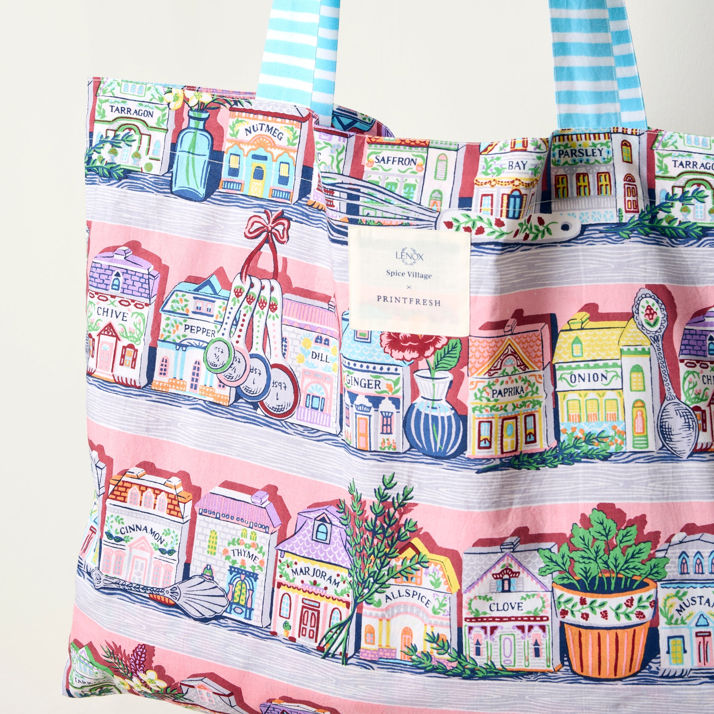 Lenox Spice Village x Printfresh On the Go Tote Pink Kitchen - Image 5