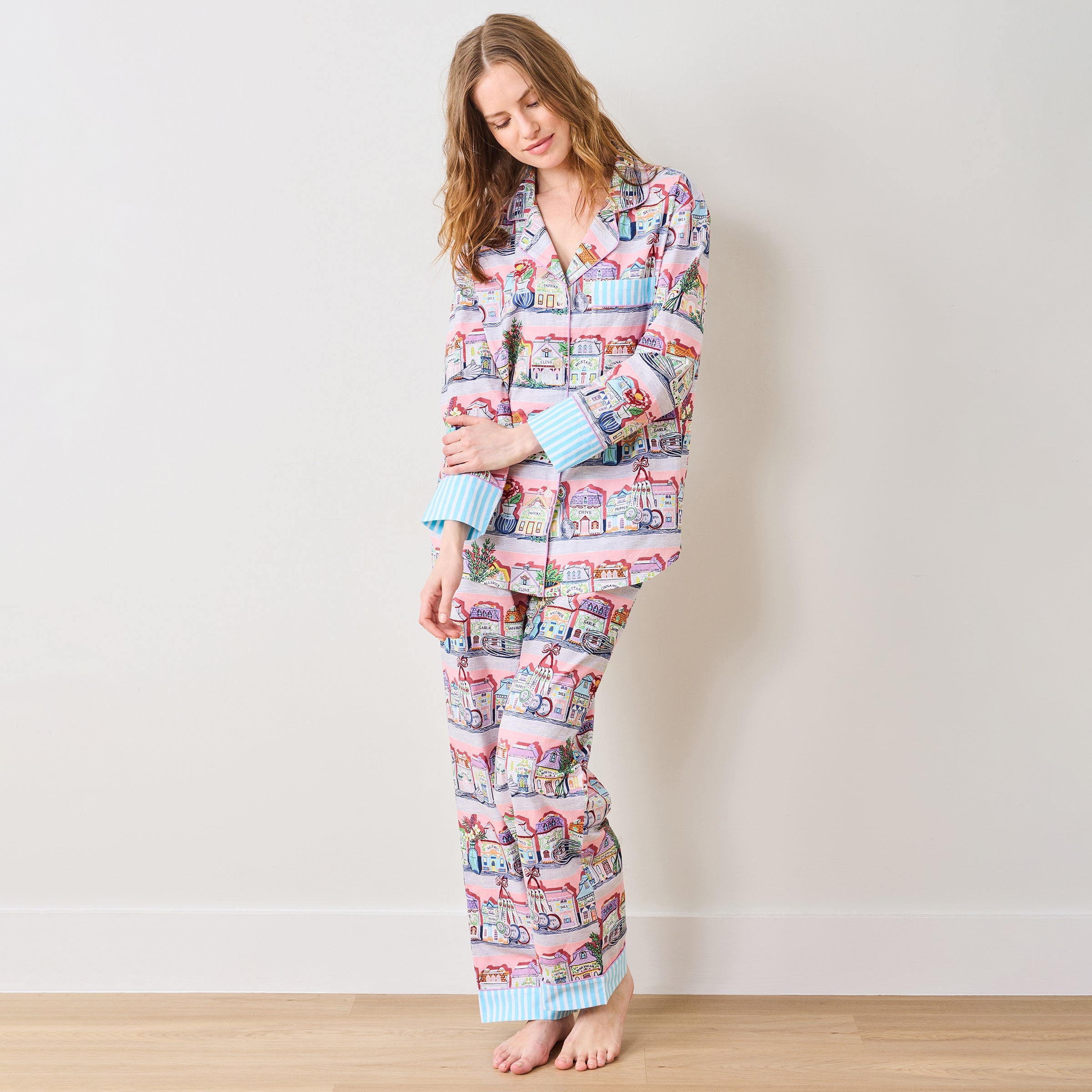 Lenox Spice Village x Printfresh Pink Kitchen Long PJ Set - Image 9