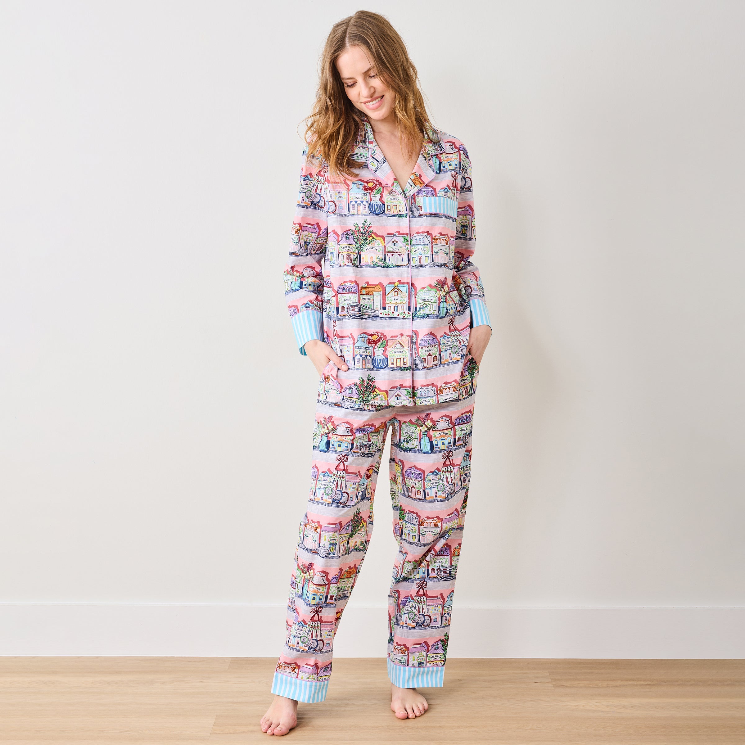 Lenox Spice Village x Printfresh Pink Kitchen Long PJ Set - Image 13