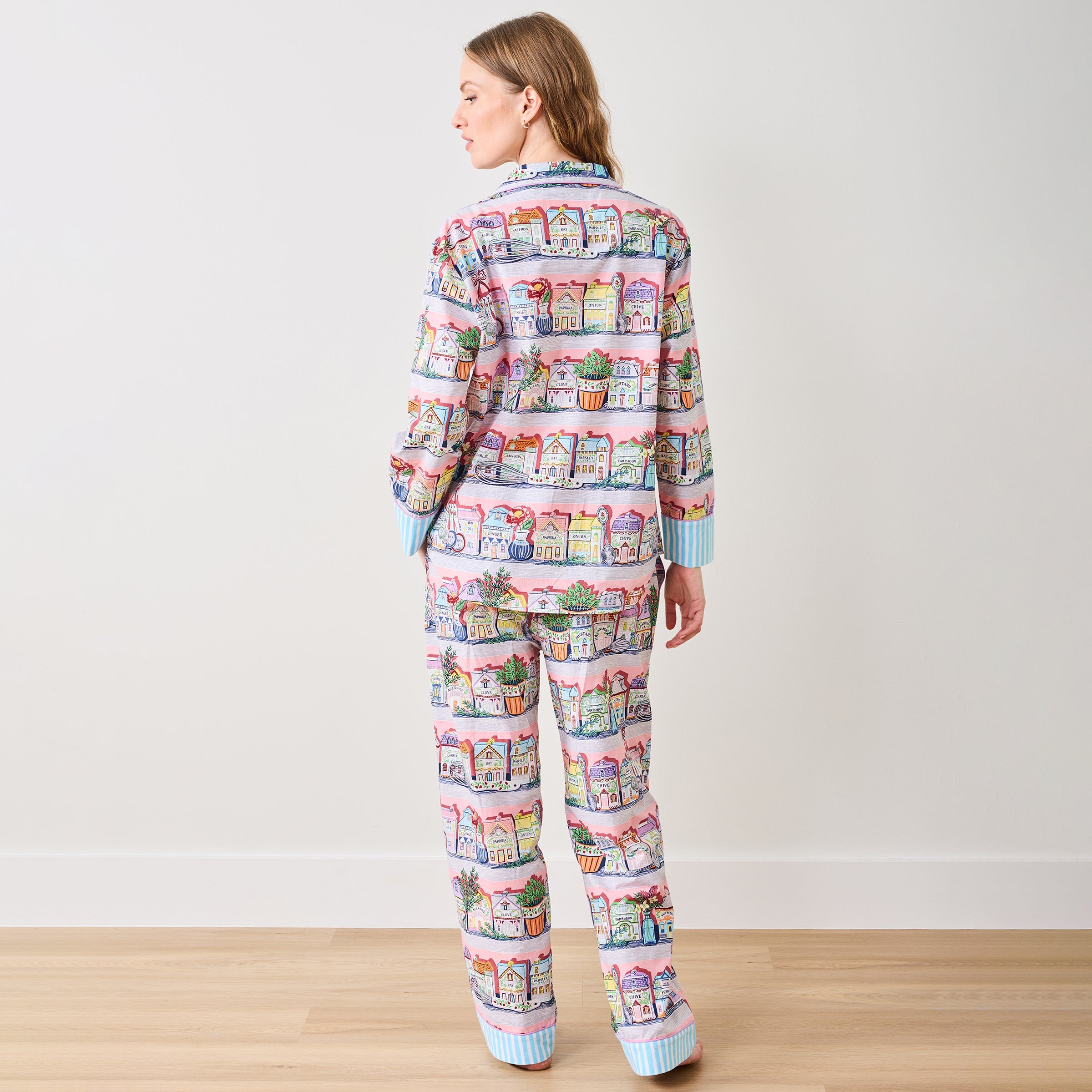 Lenox Spice Village x Printfresh Pink Kitchen Long PJ Set - Image 5