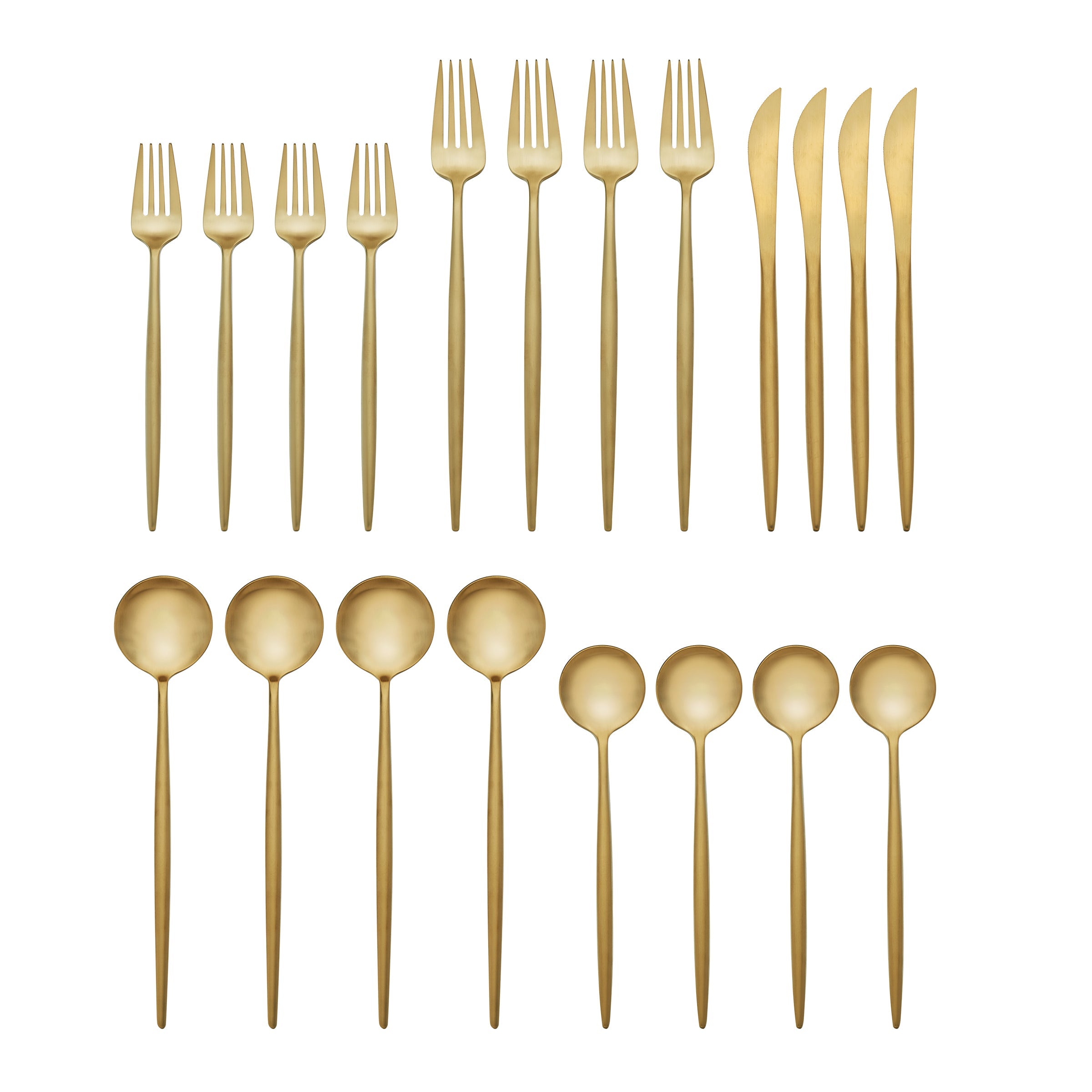 Alternative view of Zephyr Gold Satin 20 Piece Flatware Set