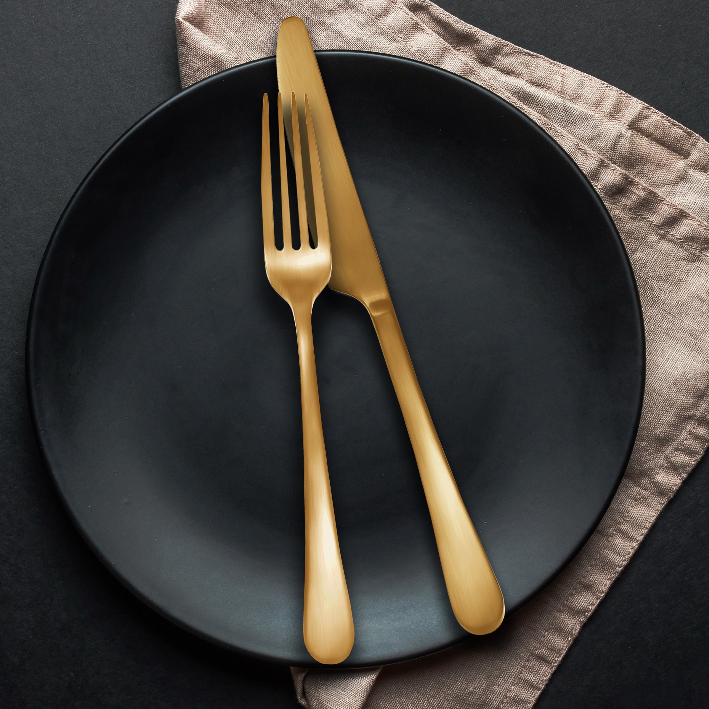 Alternative view of Mirabella Gold Titanium Satin 20 Piece Flatware Set