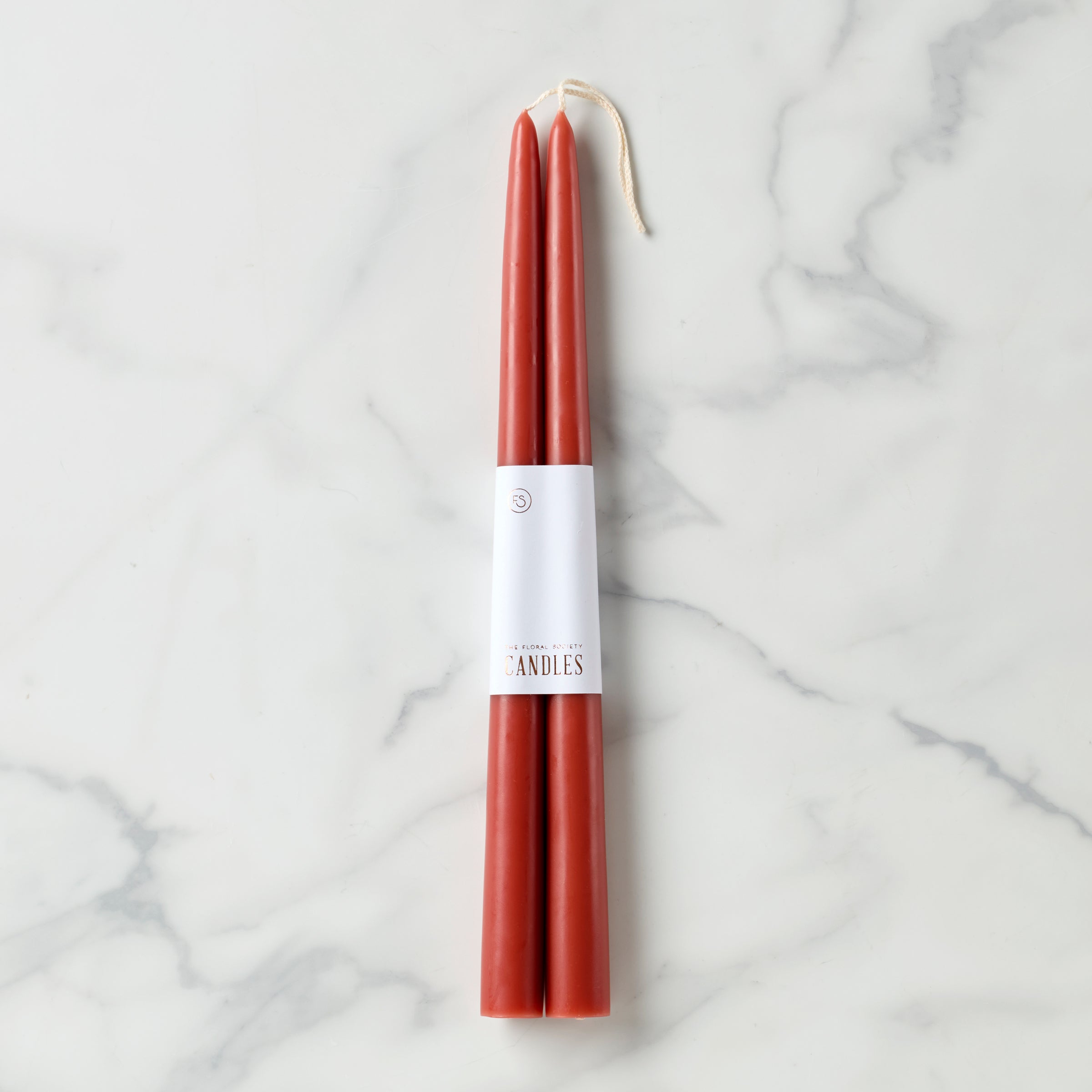 Dipped 12" Taper Candle Pair   Clay