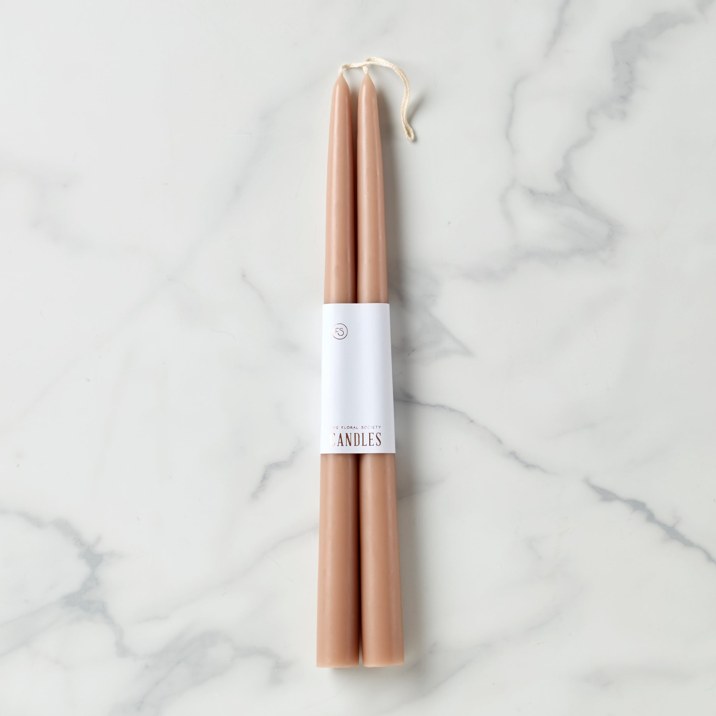 Dipped 12" Taper Candle Pair   Greige