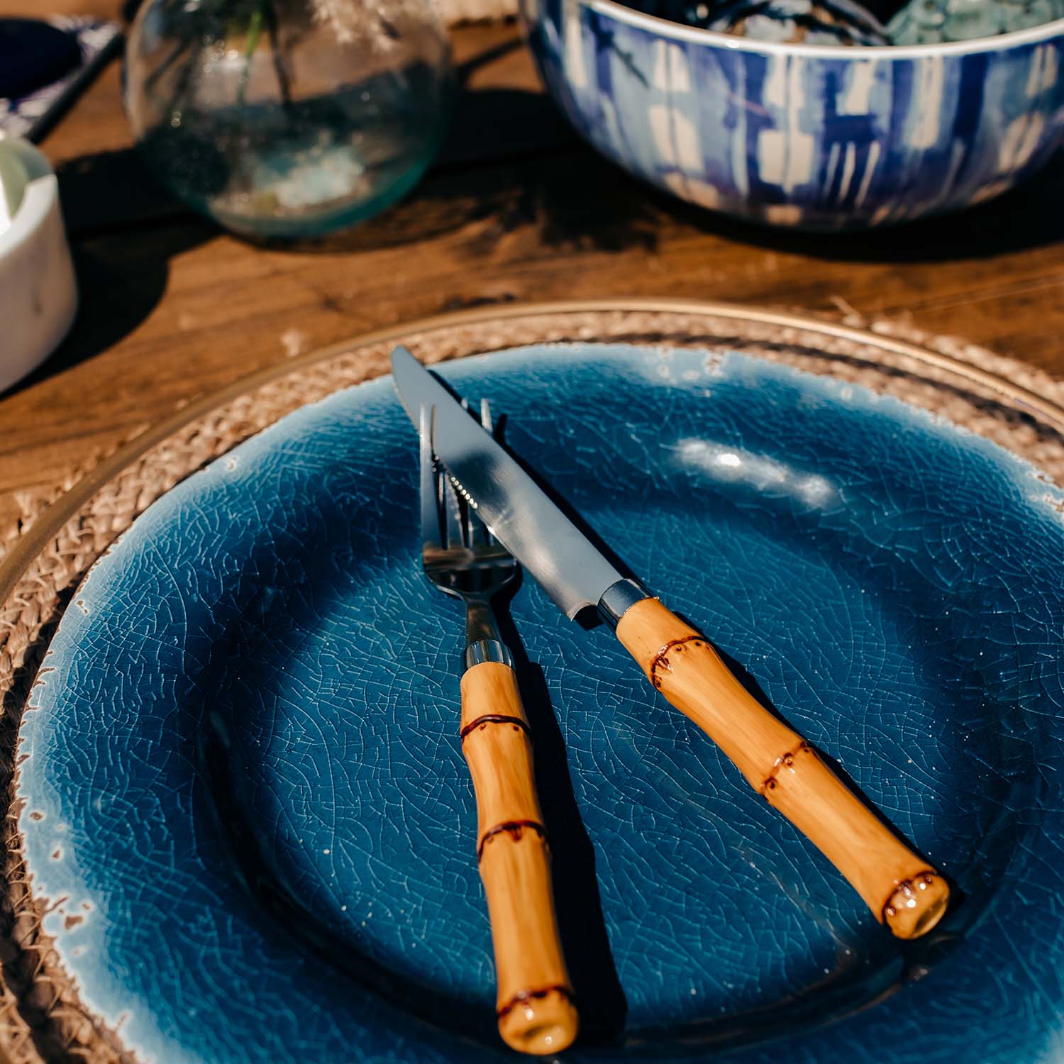 Bamboo Handle 20 Piece Flatware Set - Image 6