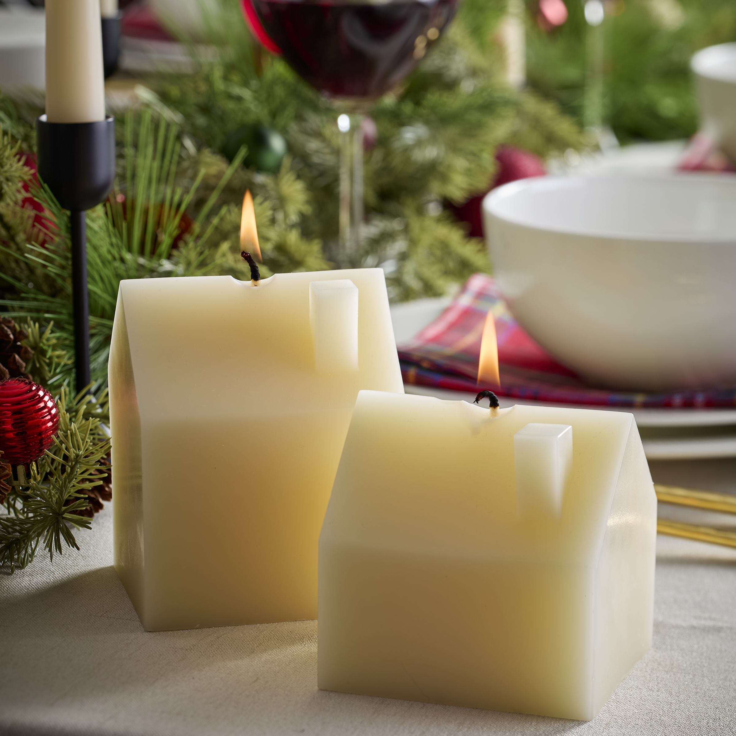 Alternative view of Iconic Large House Candle   Cream